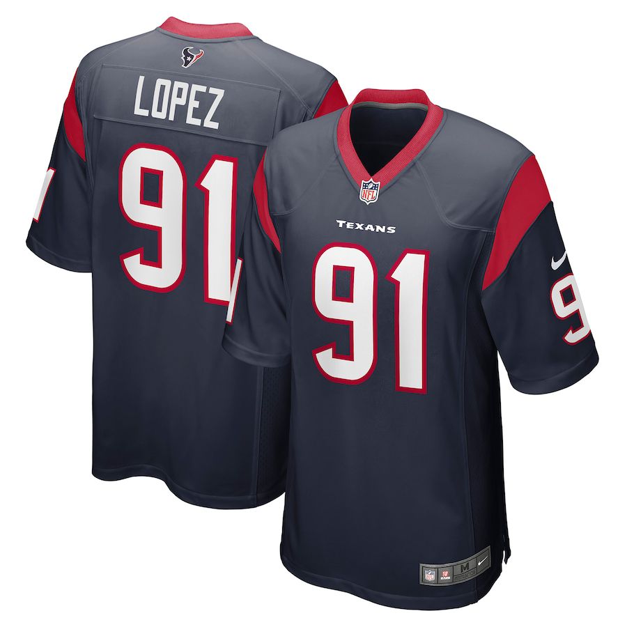 Men Houston Texans #91 Roy Lopez Nike Navy Player Game NFL Jersey->customized nfl jersey->Custom Jersey